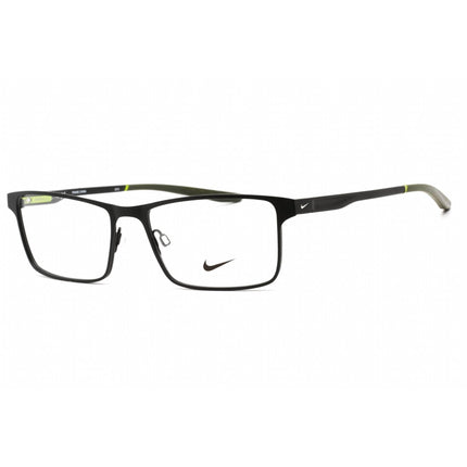 Nike Men's Eyeglasses - Full Rim Satin Black/Cargo Khaki Metal Frame | Nike 8047 005 ,