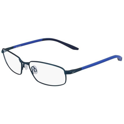 Nike Men's Eyeglasses - Full Rim Satin Navy and Racer Blue Metal Frame | NIKE 6074 401 ,