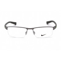 Nike Men's Eyeglasses - Half Rim Black Rectangular Shape Metal Frame | NIKE 8097 (068) ,