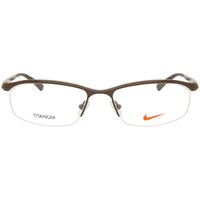 Nike Men's Eyeglasses - Satin Brown Rectangular Half-Rim Metal Frame | NIKE 6037 259 ,