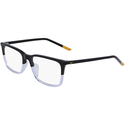 Nike Unisex Eyeglasses - Black and Clear Rectangular Full-Rim Frame | NIKE 7254 12 ,