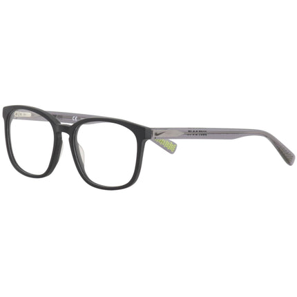 Nike Unisex Eyeglasses - Black and Volt Square Full-Rim Plastic Frame | NIKE 5016 6 ,