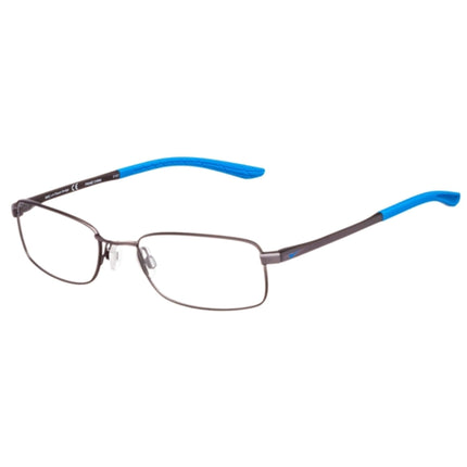 Nike Unisex Eyeglasses - Brushed Gun and Photo Blue Rectangular Frame | NIKE 4640 74 ,