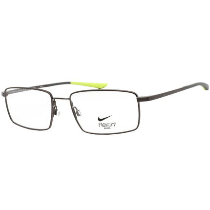 Nike Unisex Eyeglasses - Brushed Gunmetal/Dark Grey Rectangular Frame | NIKE 4305 075 ,