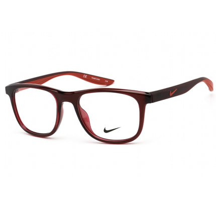 Nike Unisex Eyeglasses - Clear Demo Lens Dark Beetroot Square Frame | NIKE 7037 605 ,