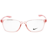 Nike Unisex Eyeglasses - Clear Demo Lens Pink Foam Square Plastic Frame | 7027 682 ,
