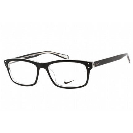 Nike Unisex Eyeglasses - Clear Lens Black Plastic Rectangular Shape Frame | 7242 001 ,