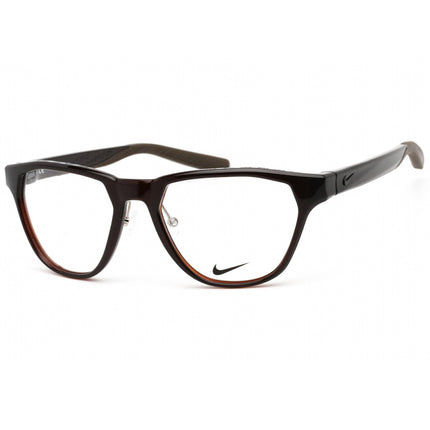 Nike Unisex Eyeglasses - Clear Lens Brown Basalt Geomatric Frame | NIKE 7400 201 ,