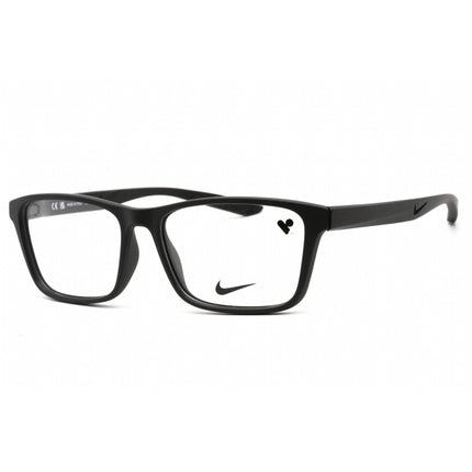 Nike Unisex Eyeglasses - Full Rim Matte Black Metal Rectangular Frame | NIKE 7304 001 ,