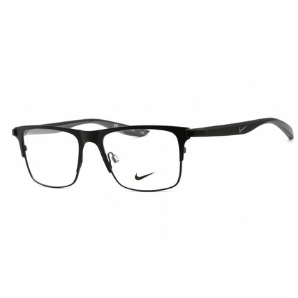 Nike Unisex Eyeglasses - Full Rim Rectangular Satin Black Metal Frame | NIKE 8150 001 ,