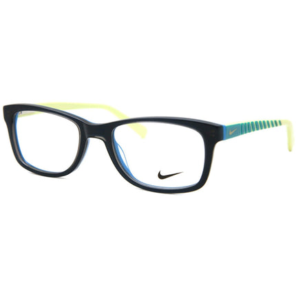 Nike Unisex Eyeglasses - Grey Blue Cyber Green Rectangular Frame | NIKE 5509 85 ,