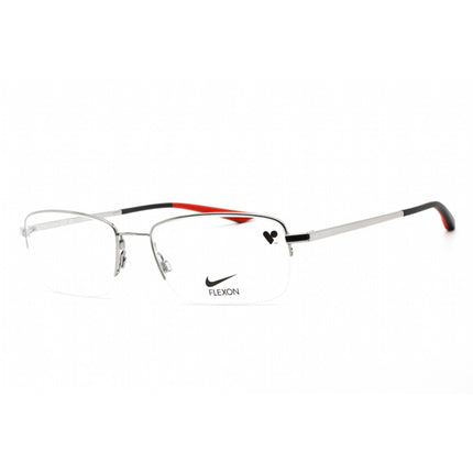 Nike Unisex Eyeglasses - Half Rim Gunmetal/Black Rectangular Frame | NIKE 4306 073 ,