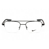 Nike Unisex Eyeglasses - Half Rim Satin Black Metal Rectangular Frame | NIKE 8151 001 ,
