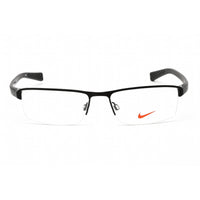 Nike Unisex Eyeglasses - Half Rim Satin Black Rectangular Metal | NIKE 8097 (001) ,