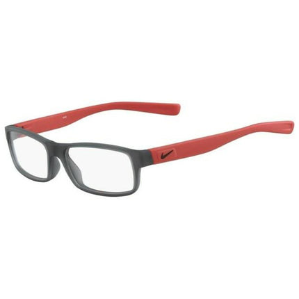 Nike Unisex Eyeglasses - Matt Anthracite and Red Rectangular Frame | NIKE 5090 66 ,