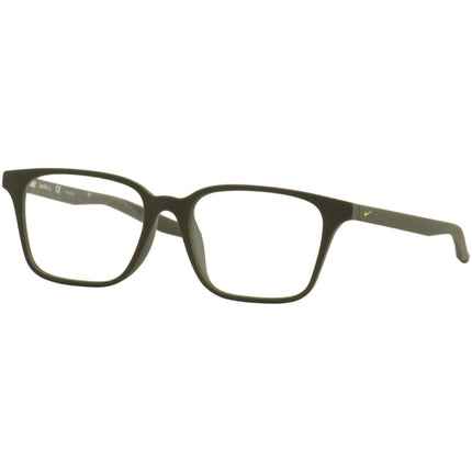 Nike Unisex Eyeglasses - Matt Cargo Khaki Square Full-Rim Frame | NIKE 5018 302 ,