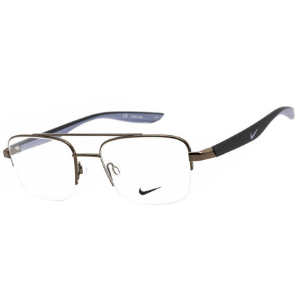 Nike Unisex Eyeglasses - Pewter Semi-Rimless Metal Pilot Frame | NIKE 8151 050 ,
