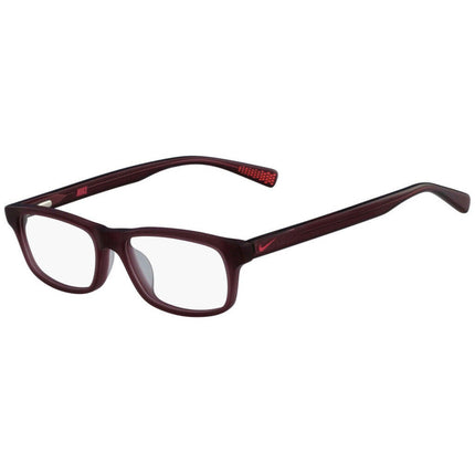 Nike Unisex Eyeglasses - Port Wine Rectangular Full-Rim Frame, 49 mm | NIKE 5014 651 ,