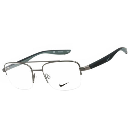 Nike Unisex Eyeglasses - Satin Gunmetal Metal Semi-Rimless Frame | NIKE 8151 070 ,