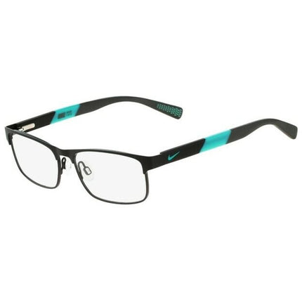 Nike Unisex Eyeglasses - Stn Black-Hyper Jade Rectangular Frame | NIKE 5574 18 ,