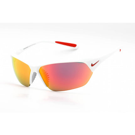 Nike Unisex Sunglasses - Half Rim White Plastic Wraparound | SKYLON ACE EV1125 106 ,