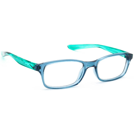 Nike Women's Eyeglasses - Space Blue Rectangular Full-Rim Frame | NIKE 5005 444 ,