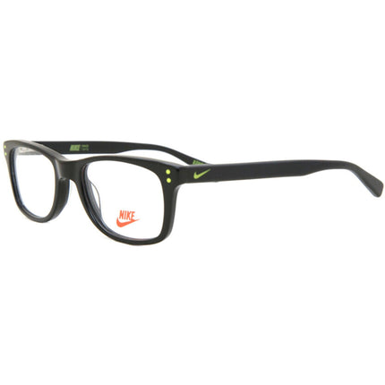 Nike Youth Eyeglasses - Black/Volt Plastic Square Frame Demo Lens | NIKE 5538 010 ,