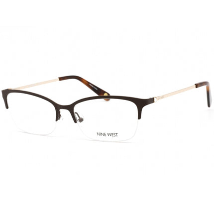 Nine West Women's Eyeglasses - Clear Demo Lens Brown Rectangular Frame | NW1090 210 ,