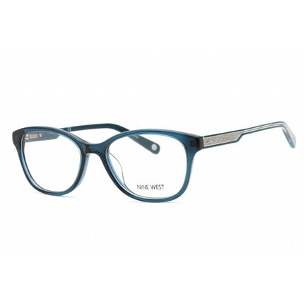 Nine West Women's Eyeglasses - Crystal Teal Plastic Rectangular Frame | NW5182 315 ,