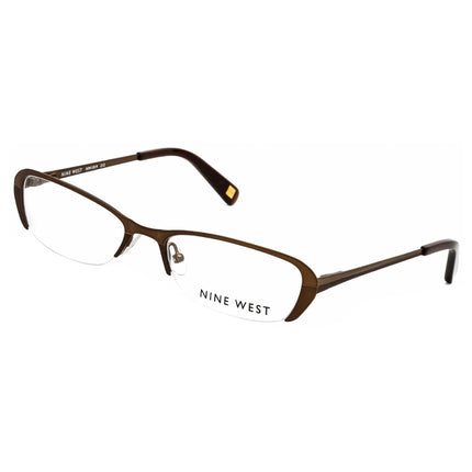 Nine West Women's Eyeglasses - Duo Brown Rectangular Metal Frame | NW1019 212 ,