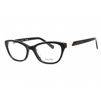 Nine West Women's Eyeglasses - Full Rim Solid Black Acetate Rectangular | NW5203 001 ,