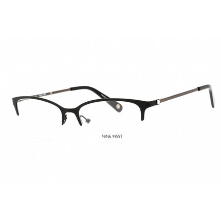 Nine West Women's Eyeglasses - Half Rim Black Metal Rectangular Frame | NW1090 001 ,