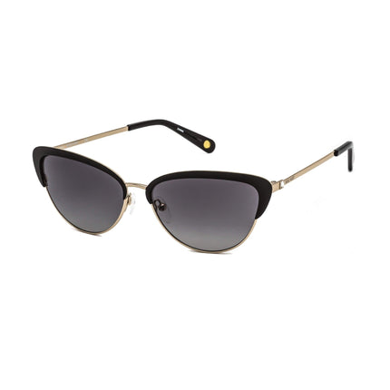 Nine West Women's Sunglasses - Full Rim Black/Gold Cat Eye Metal Frame | NW128S 001 ,