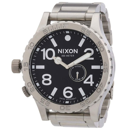 Nixon A057000 Men's 51-30 Tide Lefty Black Dial Steel Bracelet Dive Watch ,