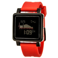 Nixon A157760 Men's The Housing Black Dial Red Rubber Strap Digital Chronograph Watch ,