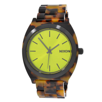 Nixon A3272587 Men's Time Teller Acetate Citron Face Tortoise Bracelet Watch ,