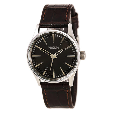 Nixon A3771887 Men's Sentry 38 Brown Leather Strap Watch ,