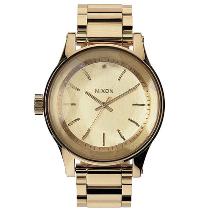 Nixon A384502 Women's Facet 42 Gold Tone Dial Yellow Gold Plated Steel Bracelet Lefty Watch ,