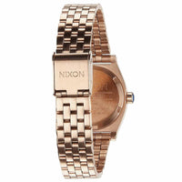 Nixon A3991748 Women's Small Time Teller Blue Dial Rose Gold Plated Steel Bracelet Watch ,