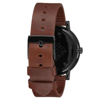 Nixon A945017 Men's Rollo Charcoal Dial Brown Leather Strap Watch ,