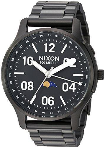 Nixon Men's Bracelet Watch - Ascender Moon Phase Quartz Black Dial Black | A12082474 ,