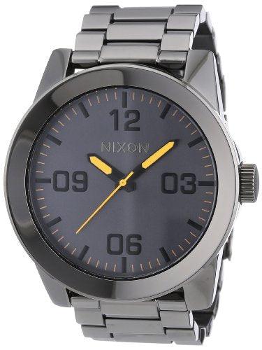 Nixon Men's Bracelet Watch - Corporal SS Japanese Quartz Grey Dial Grey | A3461235 ,