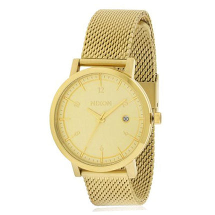 Nixon Men's Bracelet Watch - Rollo 38 SS Quartz Gold Tone Dial Gold Steel | A1087502 ,