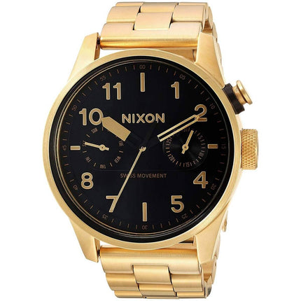 Nixon Men's Bracelet Watch - Safari Deluxe Quartz Black Dial | A976510 ,