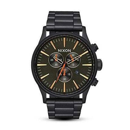 Nixon Men's Bracelet Watch - Sentry Chrono Green & Black Dial | A3861032 ,
