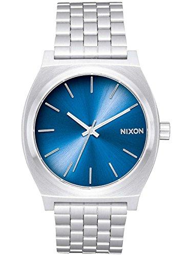 Nixon Men's Bracelet Watch - Time Teller Blue Dial Silver Stainless Steel | A0452797 ,