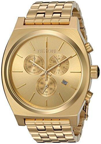 Nixon Men's Bracelet Watch - Time Teller Chrono Yellow Gold Steel | A972502 ,