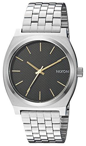 Nixon Men's Bracelet Watch - Time Teller Quartz Black Dial Silver Steel | A0452730 ,