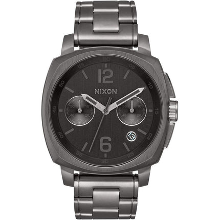 Nixon Men's Chronograph Watch - Charger Gunmetal Stainless Steel Bracelet | A1071632 ,