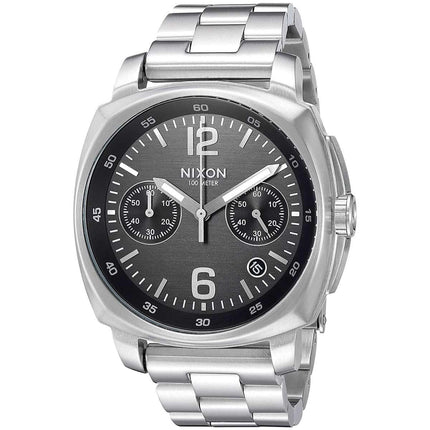 Nixon Men's Chronograph Watch - Charger Silver Stainless Steel Bracelet | A1071000 ,